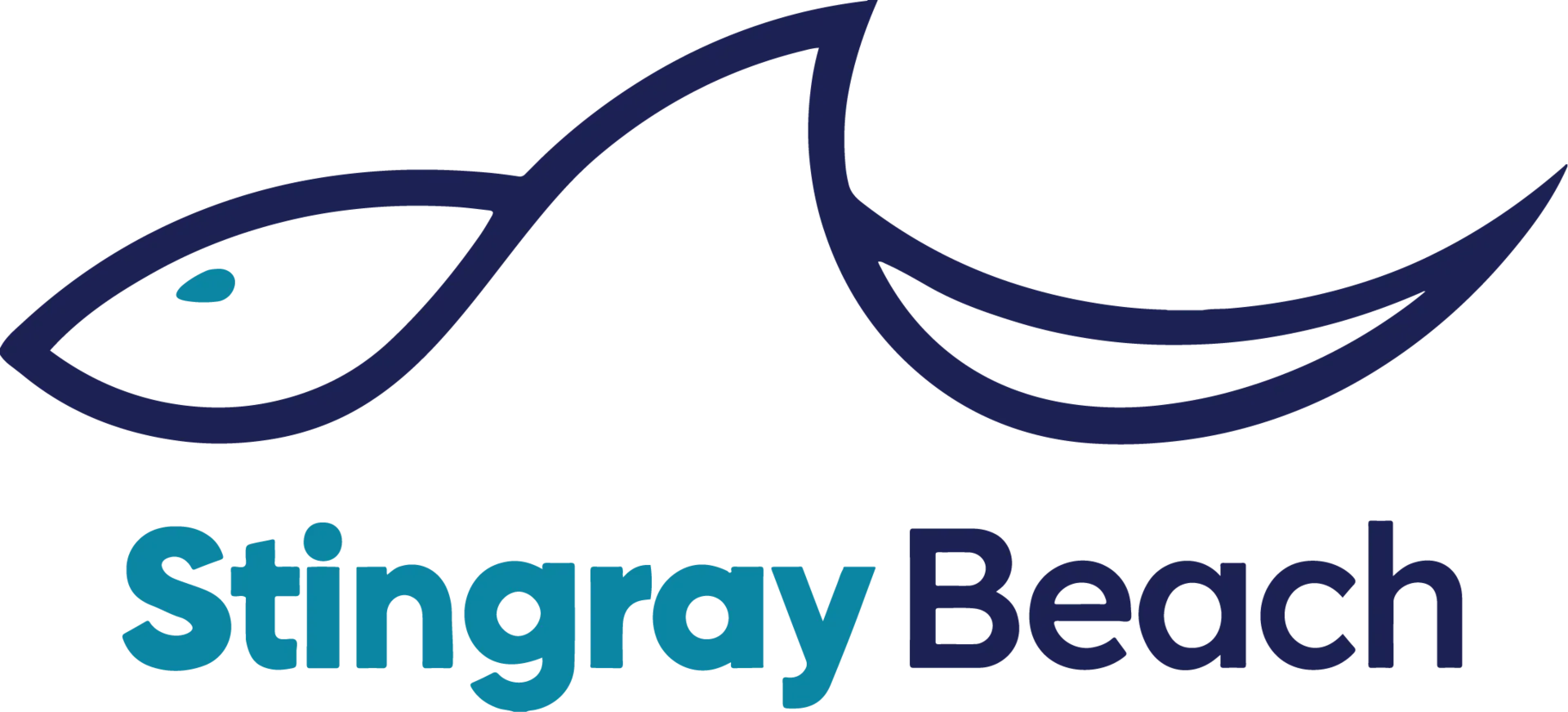 Logo  Stingray Beach principal azul turquesa